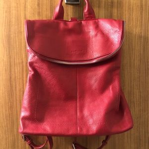 Frederick Paris red leather backpack